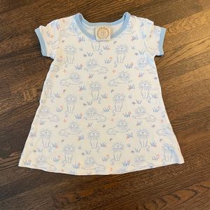 TBBC blue and white lion polly play dress 3T